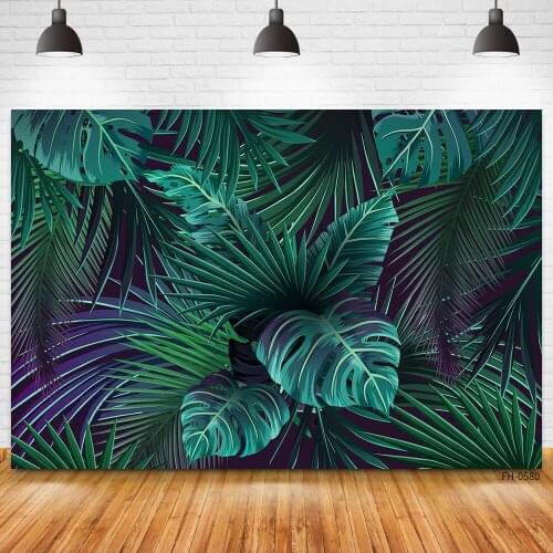 Jungle Party Tropical Summer Green Leaves Palms Backgrounds For Birthday Baby Shower Photography Photo Studio Vinyl Backdrops