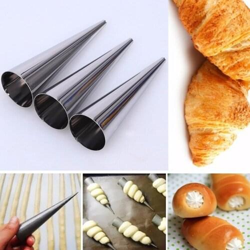 1pc Stainless Steel Pastry Cream Horn Molds Conical Tube Cone Pastry Roll Horn Mould Household Kitchen Cake Bread Baking Mold