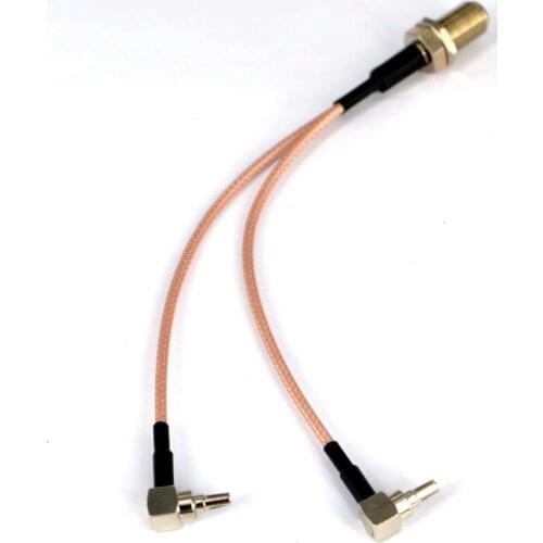 10pcs antenna cable F female to 2 X TS9 /CRC9 Connector Splitter Combiner Y type Cable Pigtail RG316 15CM for 3G/4G modem