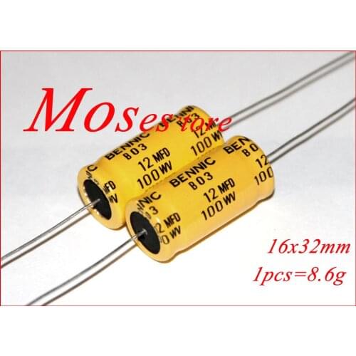 100v 12uf 100% Original New Audio NP Bipolar Axial Capacitance Electrolytic Capacitor 16x32mm (10pcs)