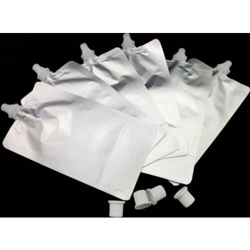 1000pcs/lots Four Size Empty Doypack Pure Aluminum Foil Spout Bag Drinking Milk Stand Up Spout Mylar Party Pack Jelly Bags