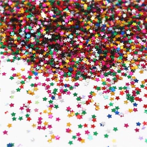 10g Mixe Five-point Star Seqiuns 3mm 4mm Pvc Loose Sequin Sewing Craft for Diy Paillettes Scrapbooking Garments Hair Accessories