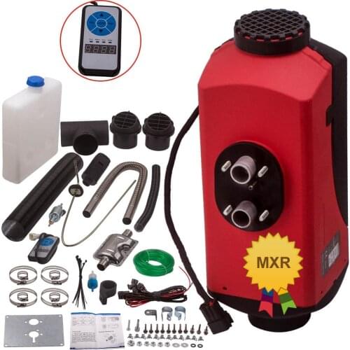 12V 5000W Air Diesel Heater Car Heater 1x Silencer + Digital Switch for Truck Motorhome Campervan Caravan Boat Bus SUV Van Wagon