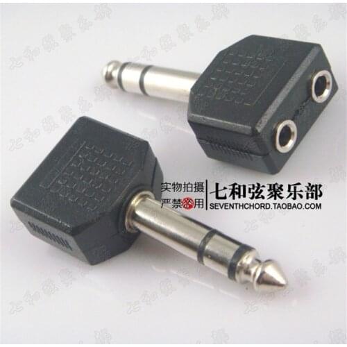2Pcs 6.35mm Stereo Plug Male To 2 x 3.5mm Female Audio Adapter guitar part guitar accessories