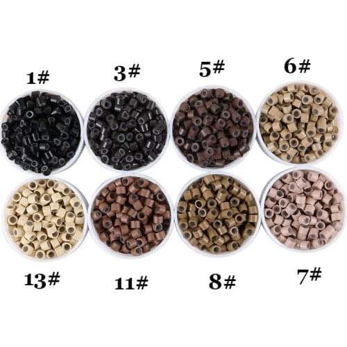 5000pcs 4.0mm*2.0mm*2.0mm Silicone Lined Micro Rings For Human Hair Extension Links Beads Tubes Tools