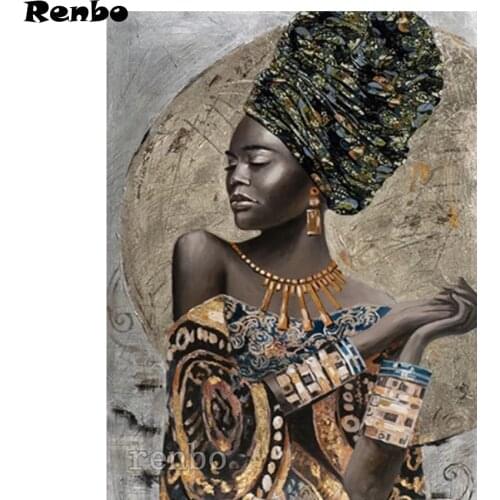 5D Diamond Painting African Women Classical Pictures Of Rhinestones Full Drill Round Square Embroidery Cross Stitch Kit Decor