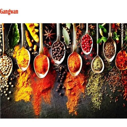5D DIY Diamond Painting Still Life seasoning Spice Food Cross Stitch Full Square round diamond embroidery mosaic Kitchen DECOR