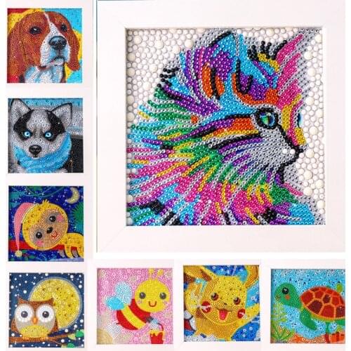 Diamond Painting by Number Kits for Kids Cat Owl Unicorn Crystal Rhinestone Diamond Embroidery Paintings Pictures Arts Craft