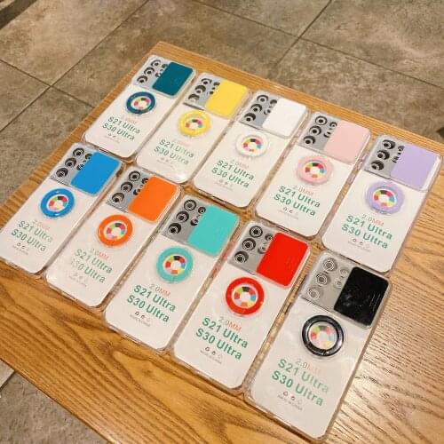 Armor Ring Holder Lens Camera Protection Case For Samsung Galaxy S21 Ultra S21 Plus s 2121ultra 21plus s21fe 21FE Soft Cover