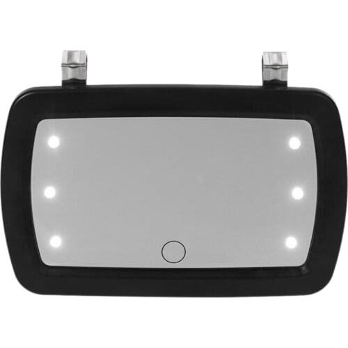 Car Sun Visor Mirror Makeup Sun-Shading Cosmetic Mirror Vanity Mirror Automobile Make Up Mirror with Six LED Lights Car Styling
