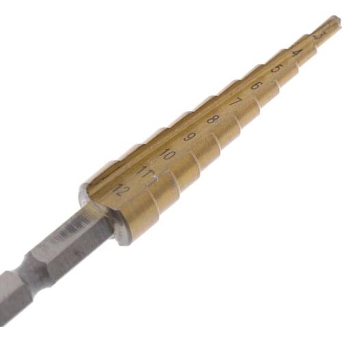 Hot Sale 3-12mm Coated Stepped Drill Bits Hex Handle Drill Bit Metal Drilling Power Tool