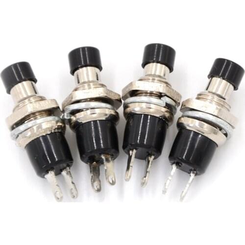 Hot Sale 4pcs Mini Momentary Black Reset Button Switch Lockless Push Button Switch Parameter 3A125V,1A250V