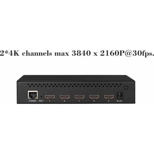 H.264 H.265 IPTV HDMI Encoder RTMP RTSP UDP Video streaming multiplexing Encoder 5 channels 2 real 4K video inputs TBS2605-1