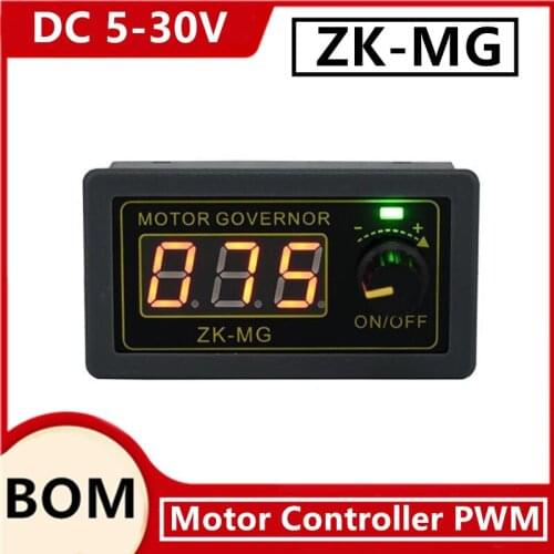 DC 5-30V 12v 24v 5A DC Motor Controller PWM Adjustable Speed Digital display encoder duty ratio frequency MAX 15A ZK-MG