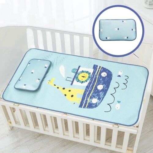 Summer Baby Changing Mattress Baby Cooling Mats With Pillow Newborn Ice Silk Sleeping Crib Pad Infant Bedding Set Ice Silk Fiber