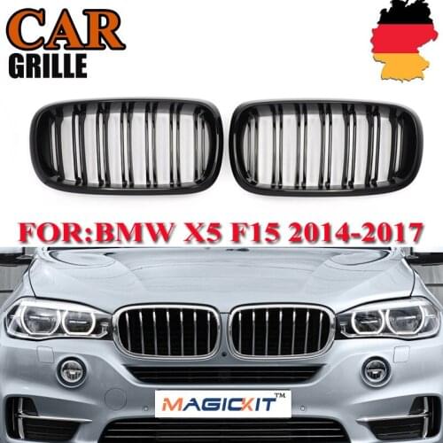 MagicKit FOR BMW F15 F85 X5 F16 F86 X6 KIDNEY GRILLE GRILLS GLOSS BLACK TWIN SLATS 14-17