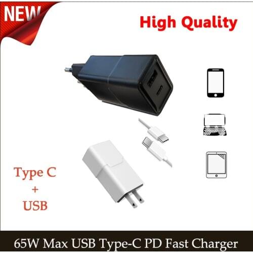 Max 65w TYPE-C Power Adapter PD QC3.0 Charger USB-C for Macbook Pro Laptops FOR iPad Air Pro USB Port for iPhone / Samsung