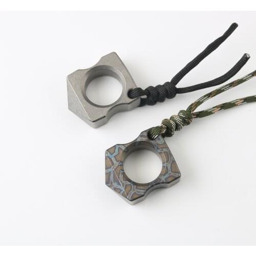 DICORIA Titanium Alloy Multi-function Self-defense EDC Knuckles Corkscrew Outdoor Singer Finger Buckle EDC Tool