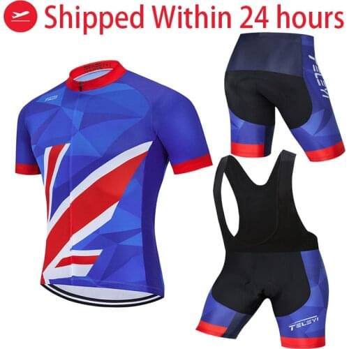2021 Britain Bike Pro Team Mens Racing Suit Tops Triathlon MTB Bike Wear Uniform Quick Dry Cycling Jersey Ssts Ropa Ciclismo