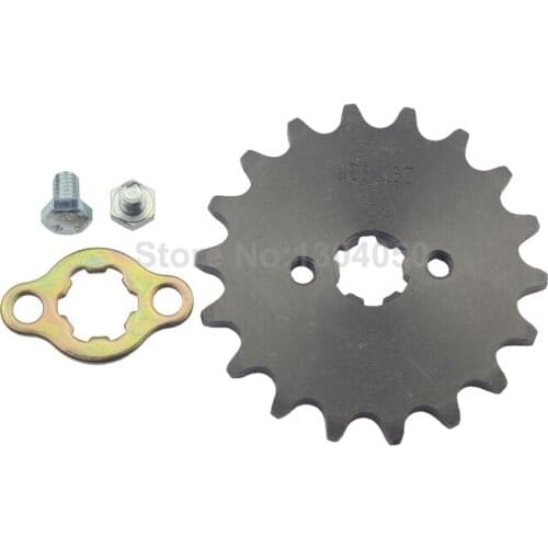 420 18 TOOTH ENGINE SPROCKET With ENGINE SPROCKET RETAINER PLATE For SDG SSR 110 125 DIRT BIKE ATV 17MM SHAFT
