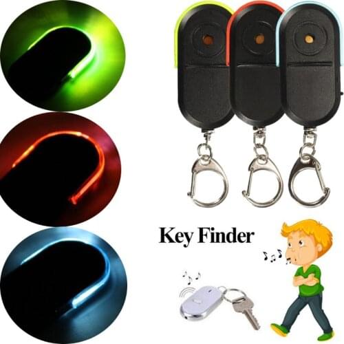 LED Light Anti-Lost Alarm Key Finder Locator Keychain Whistle Belt Voice-activated Sensor Key Anti-lost Device Elderly Finder