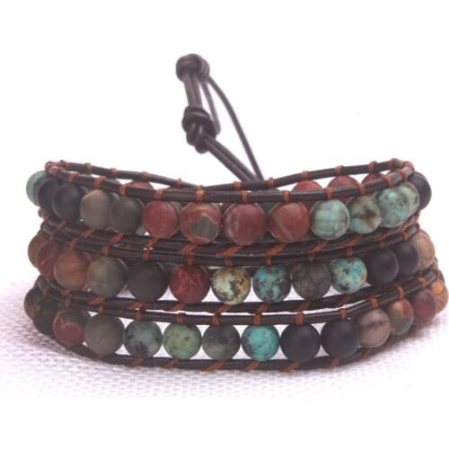 Unique Wrap Bracelet Leather Bracelets 3 Strands Wrap Bracelets Woven Multilayer Boho Bracelet Handmade Jewelry Dropshipping