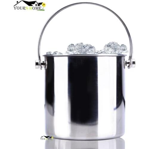 1.2L/2L/ 3L Stainless Steel Ice Bucket Wine Champagne with Strainer & Ice Tong Barware