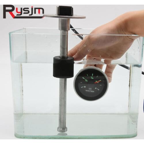 Waterproof 52mm Water Level Gauge + Fuel Sender Unit Sensor 0~190ohm Liquid Water Tank Level Indicator Meter 7 Color Backlight