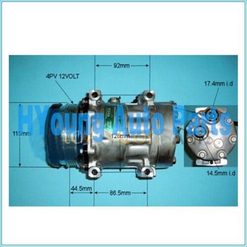 Air auto ac compressor for Case New Holland TS110 Tractor 112mm 4pk 12v Horizontal Pad 40405266