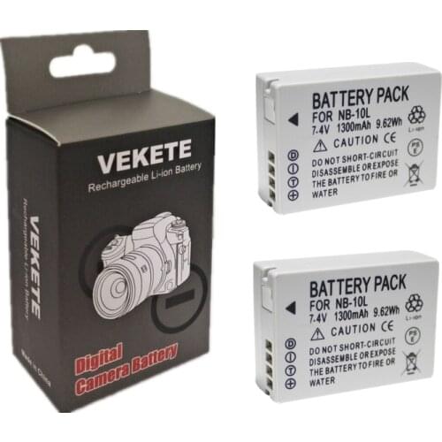 2pcs/lot NB-10L NB10L Replacement Battery for Canon SX40 HS SX40HS SX50 PowerShot SX40 HS SX50 HS SX60 HS