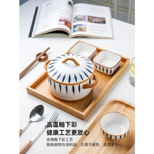 Breakfast Tableware For One Person Eating Dishes And Chopsticks Set Household Ramen Cereals Bowl Plates Set Zestaw Talerzy