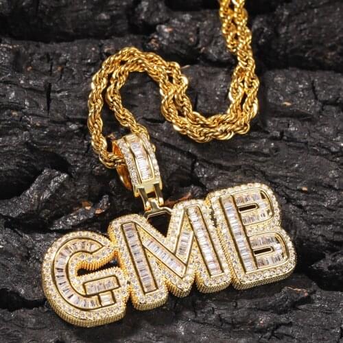 1 New Personalized Customized Hip Hop Jewelry Custom Bubble Letters Necklace with Name Mens Zircon Pendant Commission Gift