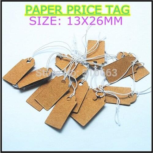 1000pcs brown paper kraft paper price tags paper labels size 13x26mm garment labels jewelry packages findings