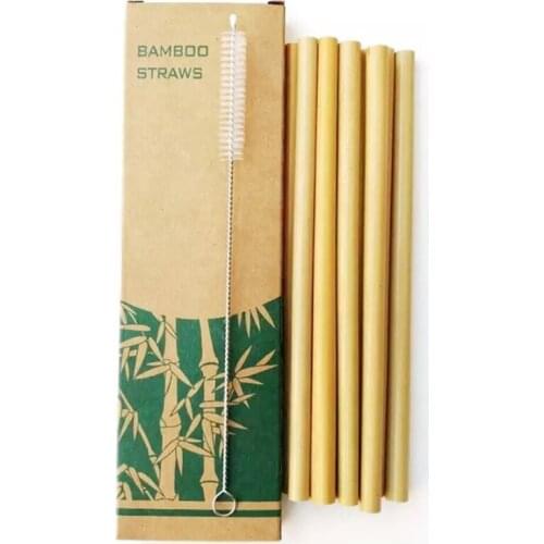 20cm Natural Bamboo Straw Drinking Straws Eco-friendly Bamboo Straws Bar Tools