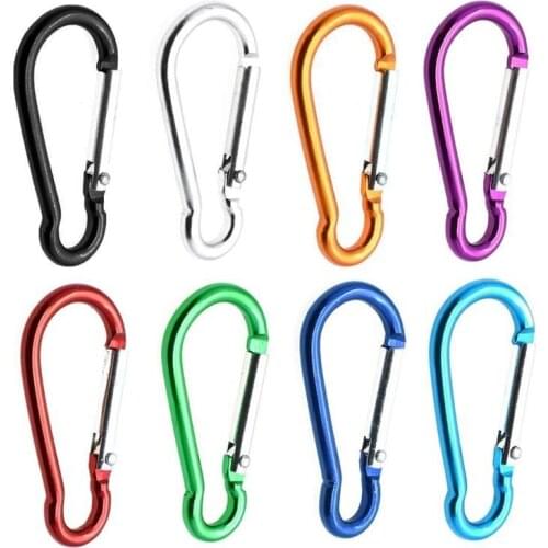3pcs/Lot Aluminum Alloy D Carabiner Spring Snap Clip Hooks Keychain Climbing Small Keyring Camping Sports