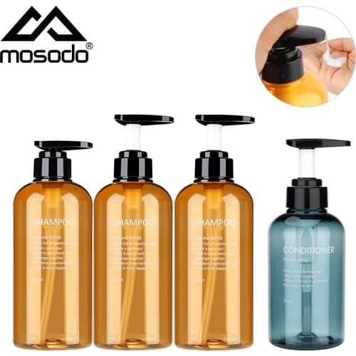 3 in 1 Set Bathroom Shampoo Bottle 300ml/500ml Soap Dispenser Body Wash Hair Conditioner Refillable Bottle Plastic Storage Jar