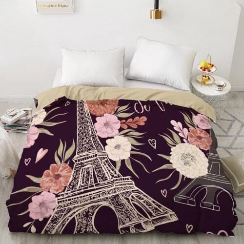 3D Printed Black Series Eiffeltower Duvet Cover 240x220 King Size Printing NO Pillowcases And NO Sheets Home Textiles Comforter
