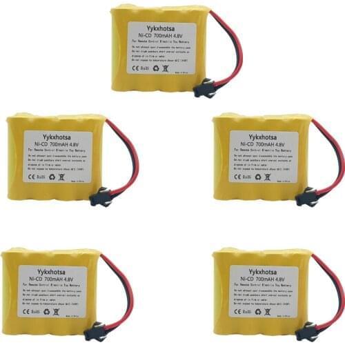 5PCS 4.8V 700mAh Ni-Cd AA Battery Pack SM Plug For Remote Control Electric toy Car boat robot model toy accessories 4.8V battery