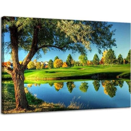 5d diy diamond Painting full square cross stitch kits lake tree nature embroidery bead rhinestone mosaic diamond round Needlewor