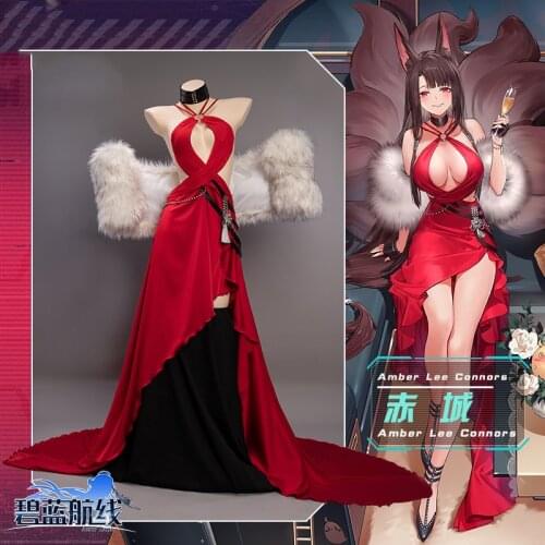 Anime Azur Lane Akagi Amber Lee Connors Uniform Outfit Sexy Dress Cosplay Costume Women Full Set Halloween Free Shipping 2020New