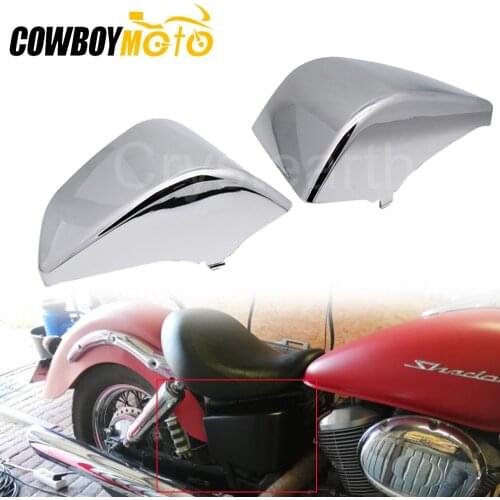 Chrome Black ABS Plastic Motorcycle Fairing Battery Side Fairing Covers For Honda Shadow ACE 750 VT750 VT400 1997 1998 1999-2003