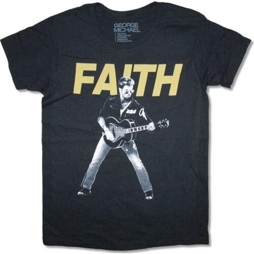 George Michael Faith Era Guitar Pic Black T Shirt New Official Merch