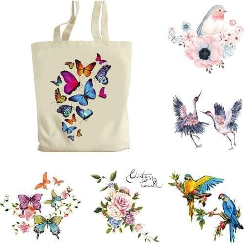 1PC T-Shirt/ Bag/ Cap Clothing Printing Iron on Patches DIY Stickers Heat Transfer Butterfly Series