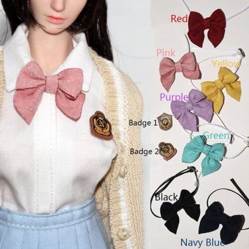 1/6 Scale Soldier Accessories Model Cute School Uniform Badge Bow-knot Tie for 12 inch Female Figure Toy