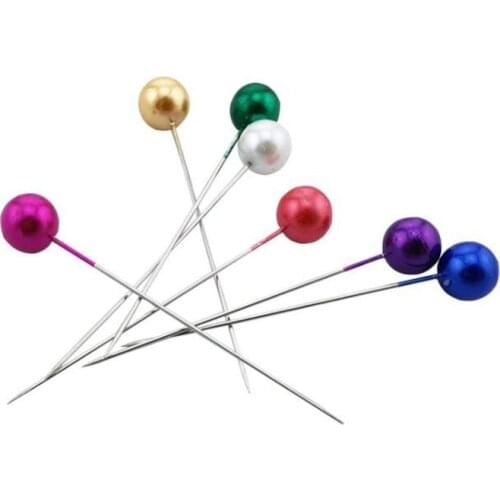 100pcs/lot Round Pearl Head Needle For Flower Wrapping Cartoon Bouquet Packing DIY Handicraft Berry Pins Sewing Positioning Pins