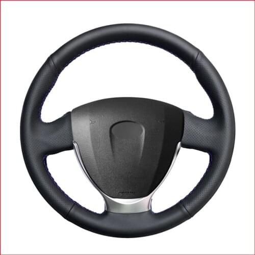 Hand-stitched Black PU Artificial Leather Car Steering Wheel Cover for Lada Granta 2018-2019 Priora 2 2013-2018 Kalina 2