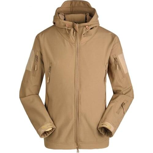 Spring Autumn Men Military Tactical Hiking Jacket Lurker Shark Skin Soft Shell Outdoor Hunting Coat Hooded Army Camo Outerwear