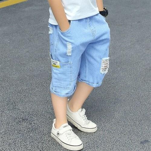2021 Summer Childrens Clothes Boys Shorts Casual Slim Denim Baby Boy Jean Shorts For Boys Big Kids Summer Short Pants