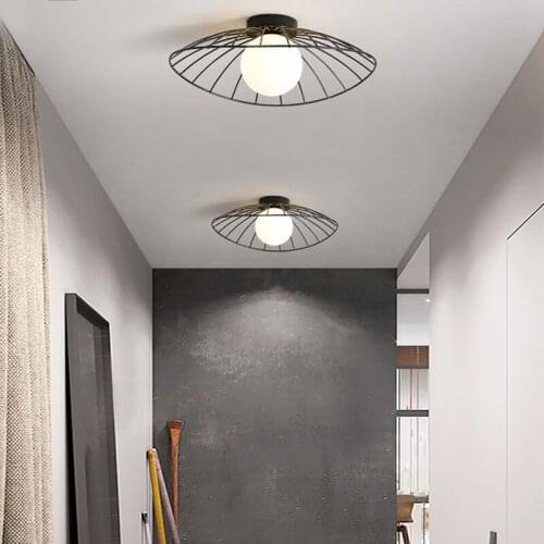 Minimalist Modern Ceiling Lamp Cloakroom Balcony Corridor Bedroom Study Restaurant Unique Straw Hat Design Lighting Fixture