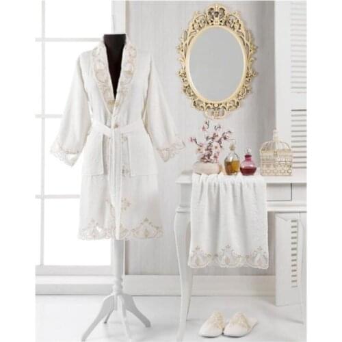 NEW COLLECTION - NEW SEASON French Laced Fulya Bamboo Honeymoon Bathrobe Set